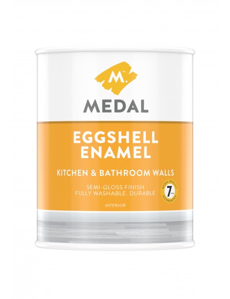 EGGSHELL ENAMEL KITCHEN & BATHROOM WALLS MEDAL 5L WHITE
