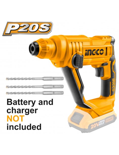 INGCO CRHLI1601 L.ion Rot. Hmr +3- no batt/chg-bag